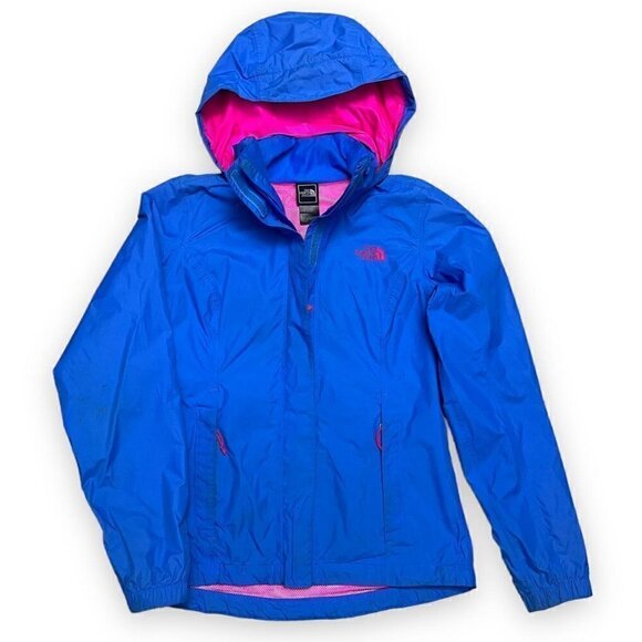 The North Face HyVent Bright Blue Pink Light Designer Outdoor Jacket - Womens XS - Picture 1 of 5